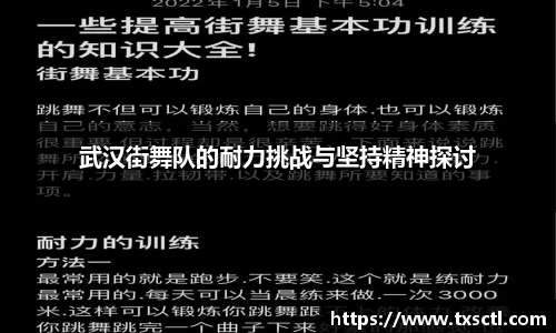 武汉街舞队的耐力挑战与坚持精神探讨